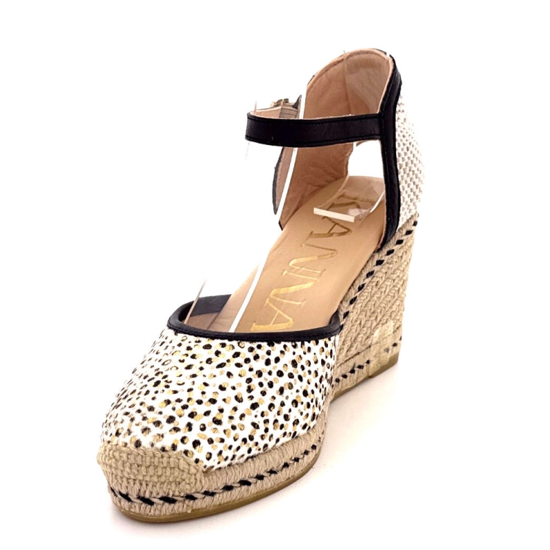 Kanna 25122 Cuir Noir Blanc & Or 25122 - PONY - METAL Printemps Eté 2025