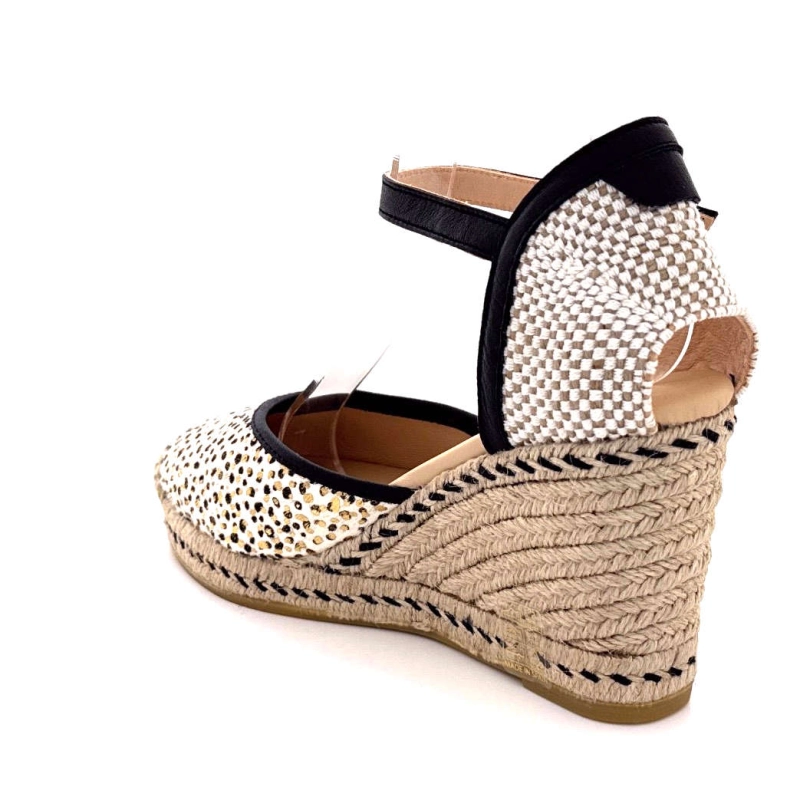 Kanna 25122 Cuir Noir Blanc & Or 25122 - PONY - METAL Printemps Eté 2025