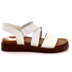 Ivoire Platform Sandals 28068 White Leather