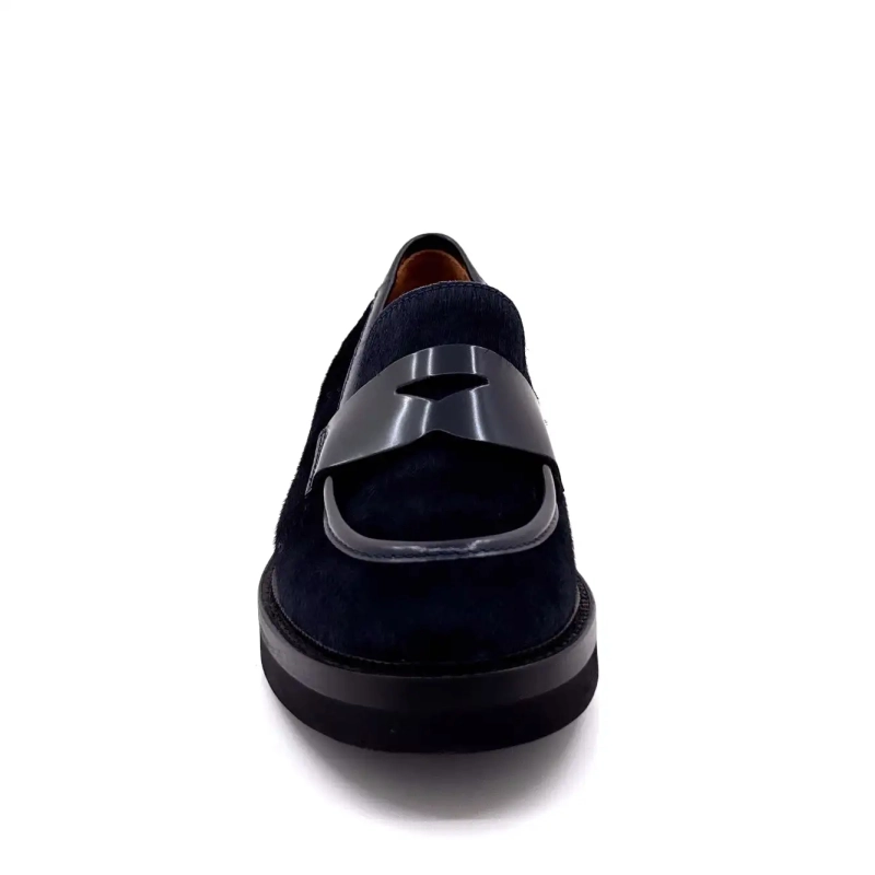 Ivoire 3276 Carrie 20 Pelle smaltata e coda di cavallo blu navy Ivoire Chaussures