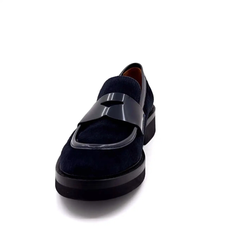 Ivoire 3276 Carrie 20 Couro Esmaltado e Rabo de Cavalo Azul Marinho Ivoire Chaussures