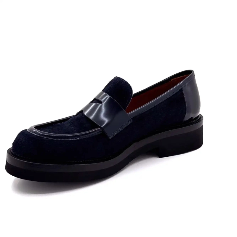 Ivoire 3276 Carrie 20 Couro Esmaltado e Rabo de Cavalo Azul Marinho Ivoire Chaussures