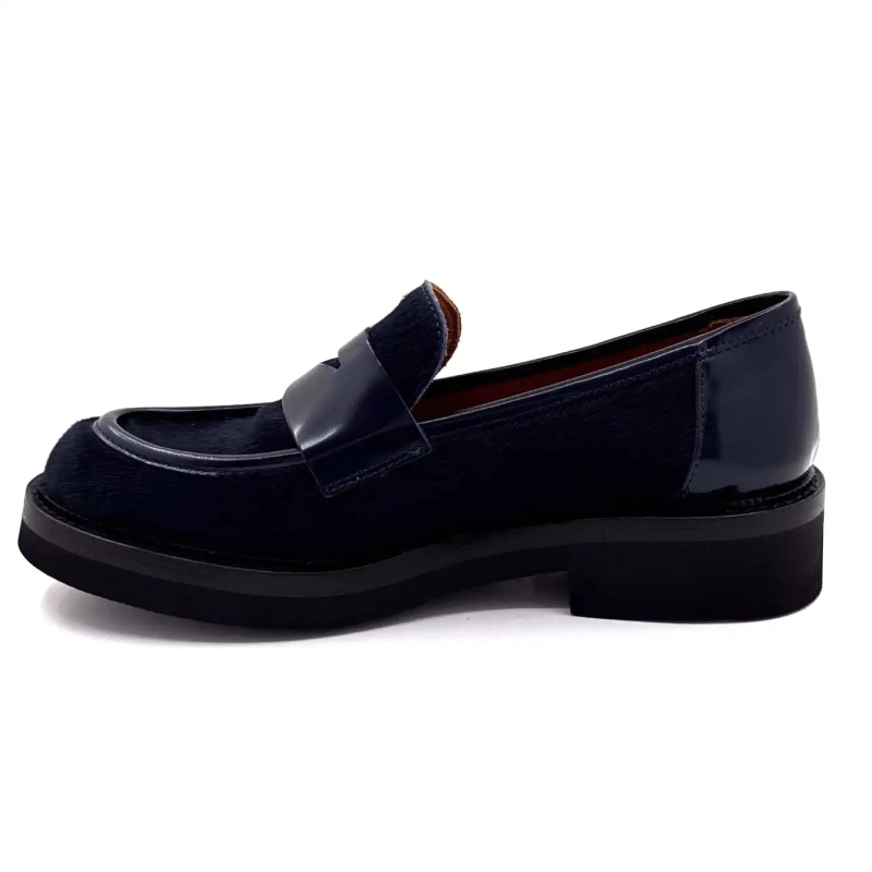 Ivoire 3276 Carrie 20 Cuir Glacé & Poulain Marine Ivoire Chaussures