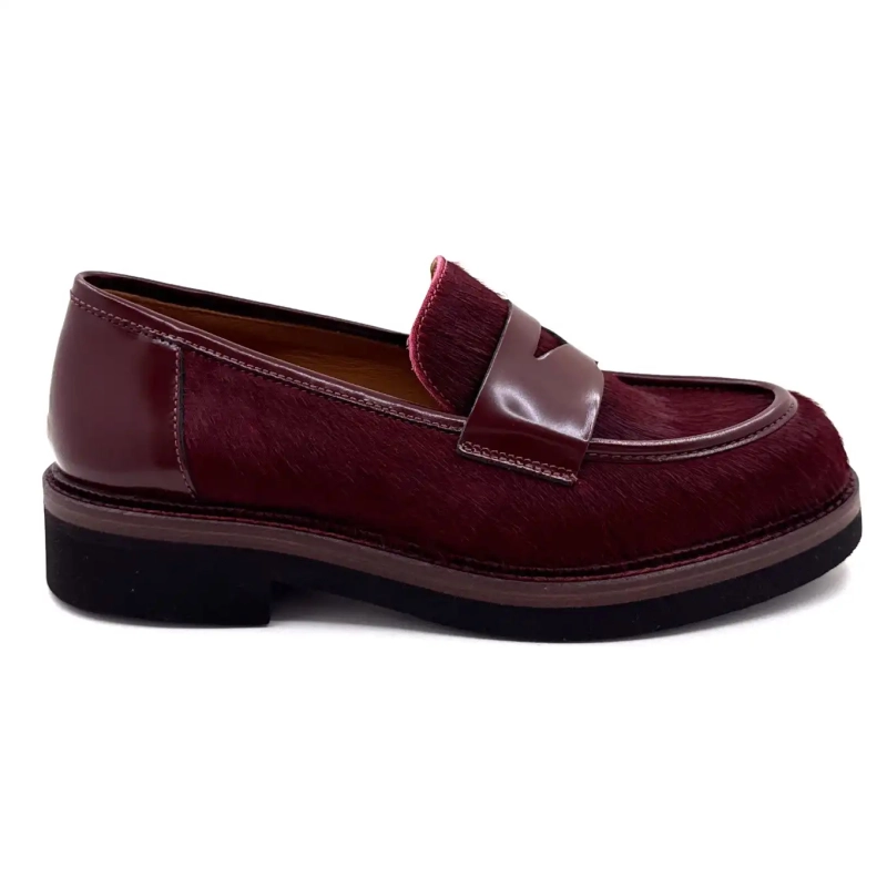 Coda di cavallo in pelle smaltata e bordeaux Carrie 20 Ivoire 3276 Ivoire Chaussures