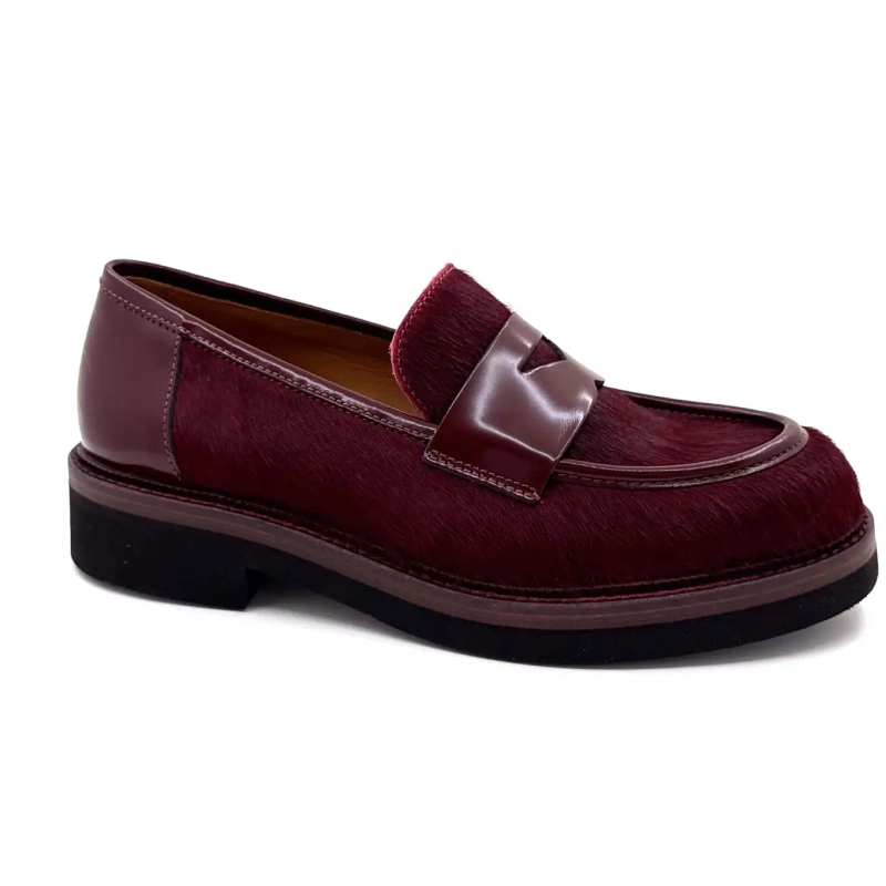 Ivoire 3276 Carrie 20 Geglazuurd Leer & Bordeaux Paardenstaart Ivoire Chaussures