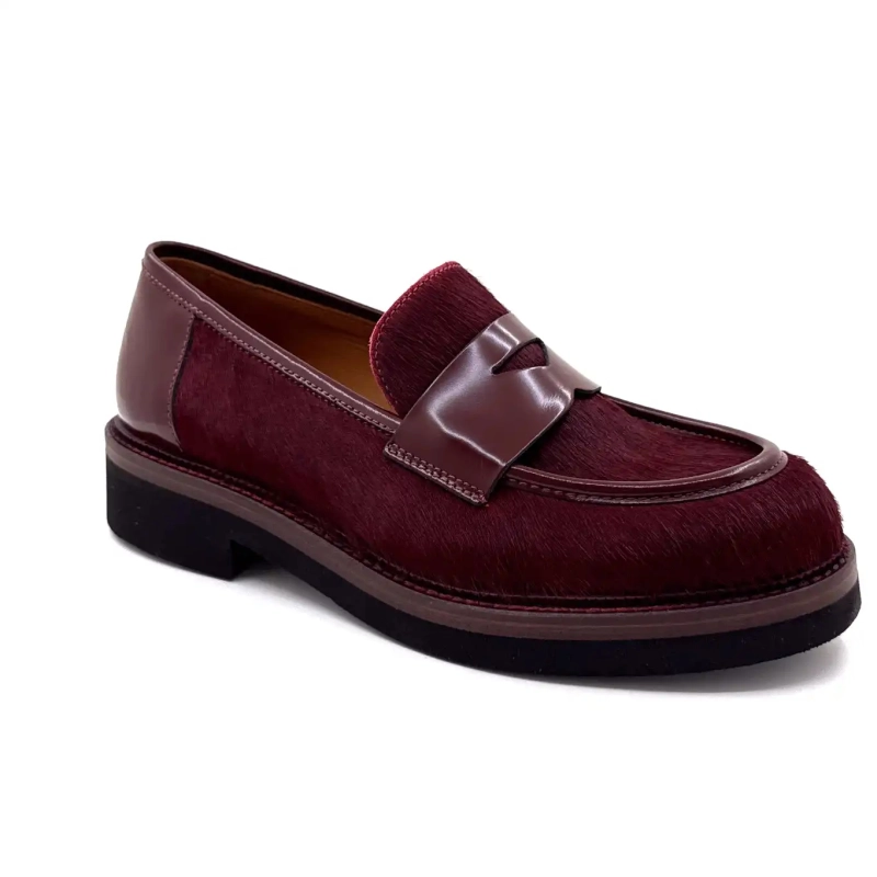 Coda di cavallo in pelle smaltata e bordeaux Carrie 20 Ivoire 3276 Ivoire Chaussures