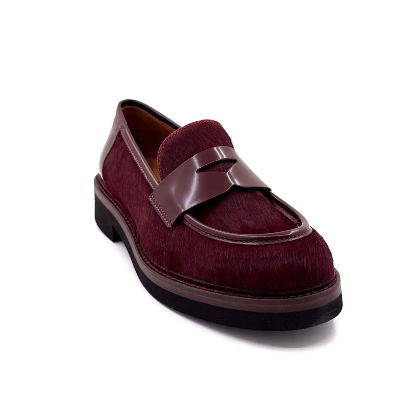 Ivoire 3276 Carrie 20 Glaseret Læder & Bordeaux Hestehale Ivoire Chaussures