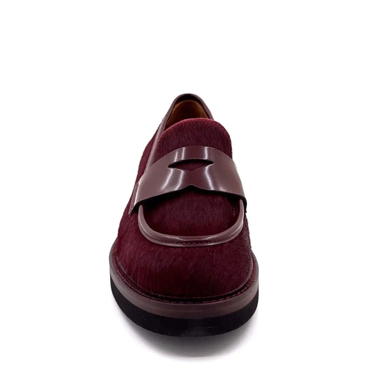Ivoire 3276 Carrie 20 Piele Glazurată și Coadă de Cal Bordeaux Ivoire Chaussures