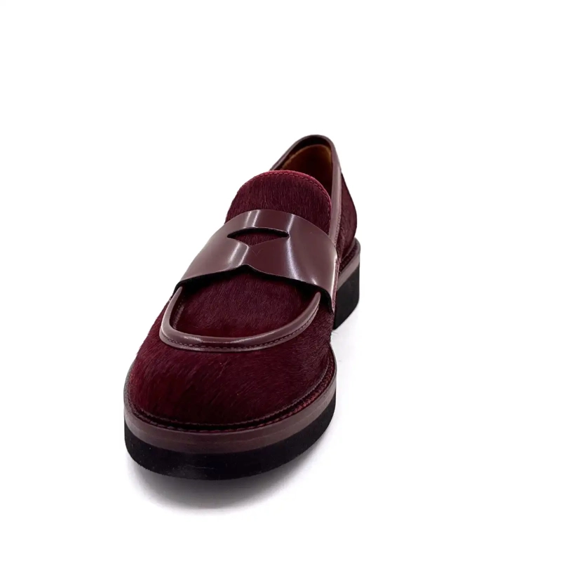 Ivoire 3276 Carrie 20 Piele Glazurată și Coadă de Cal Bordeaux Ivoire Chaussures