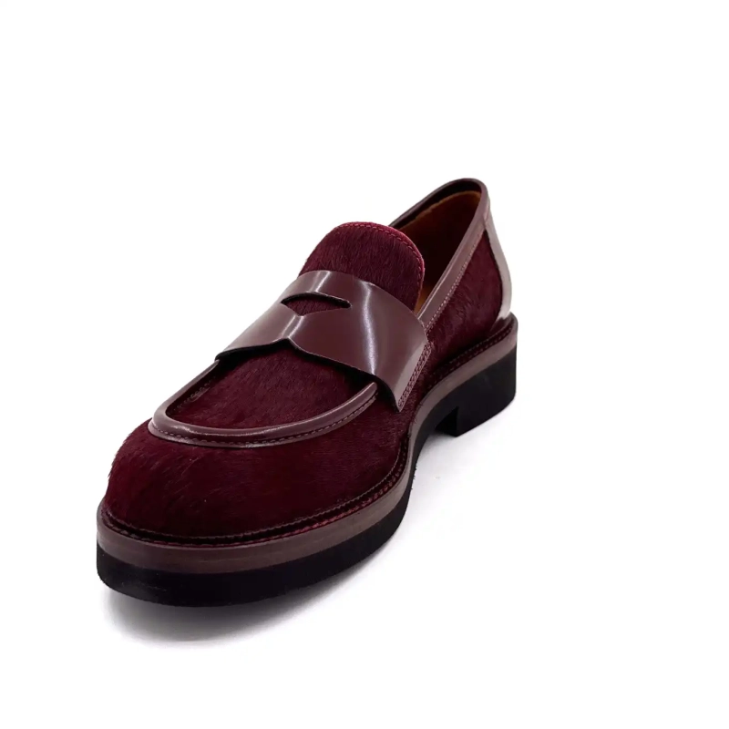 Ivoire 3276 Carrie 20 Geglazuurd Leer & Bordeaux Paardenstaart Ivoire Chaussures