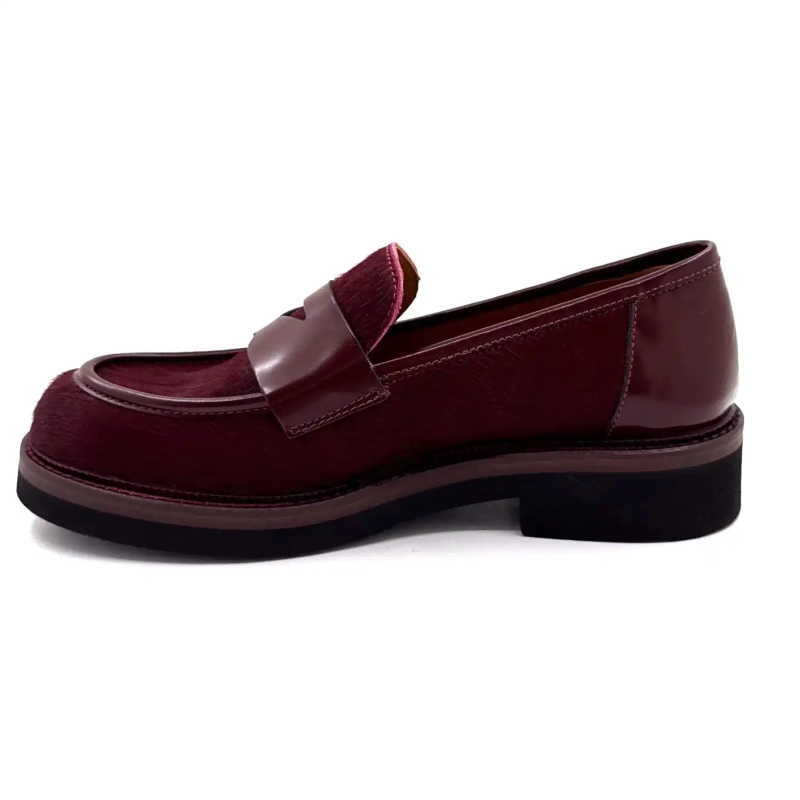 Ivoire 3276 Carrie 20 Glaseret Læder & Bordeaux Hestehale Ivoire Chaussures
