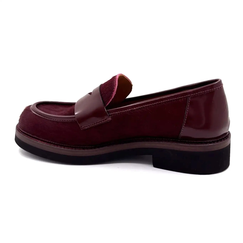 Ivoire Carrie 20 de cuero glaseado y burdeos color marfil 3276 Ivoire Chaussures