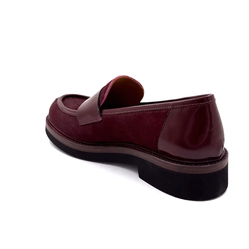 Ivoire 3276 Carrie 20 Glazed Leather & Bordeaux Ponytail Ivoire Chaussures