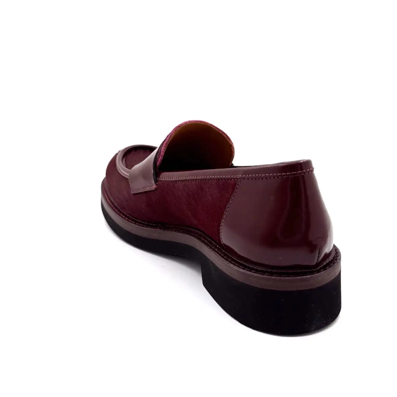 Ivoire 3276 Carrie 20 Piele Glazurată și Coadă de Cal Bordeaux Ivoire Chaussures