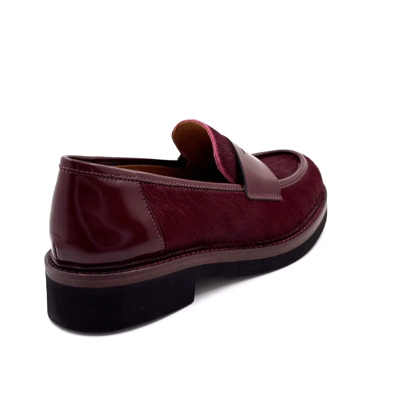 Ivoire 3276 Carrie 20 Piele Glazurată și Coadă de Cal Bordeaux Ivoire Chaussures