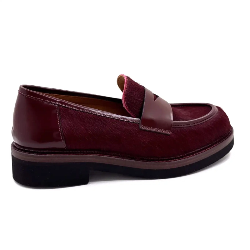 Ivoire Carrie 20 de cuero glaseado y burdeos color marfil 3276 Ivoire Chaussures