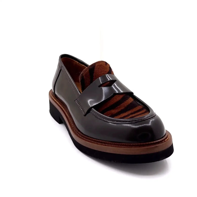 Ivoire 3276 Carrie 20 Chokladglaserat Läder & Zebraponny Ivoire Chaussures