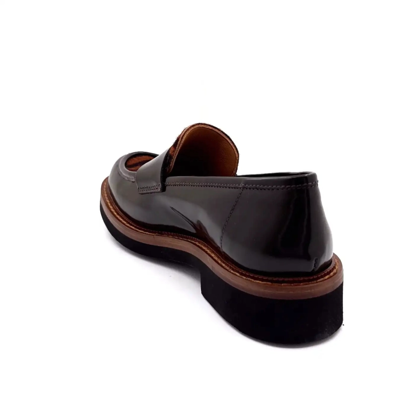 Ivoire 3276 Carrie 20 Sjokoladeglasert skinn og sebraponni Ivoire Chaussures