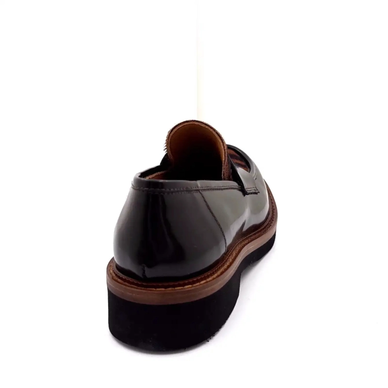 Ivoire 3276 Carrie 20 Pelle smaltata al cioccolato e cavallino zebrato Ivoire Chaussures