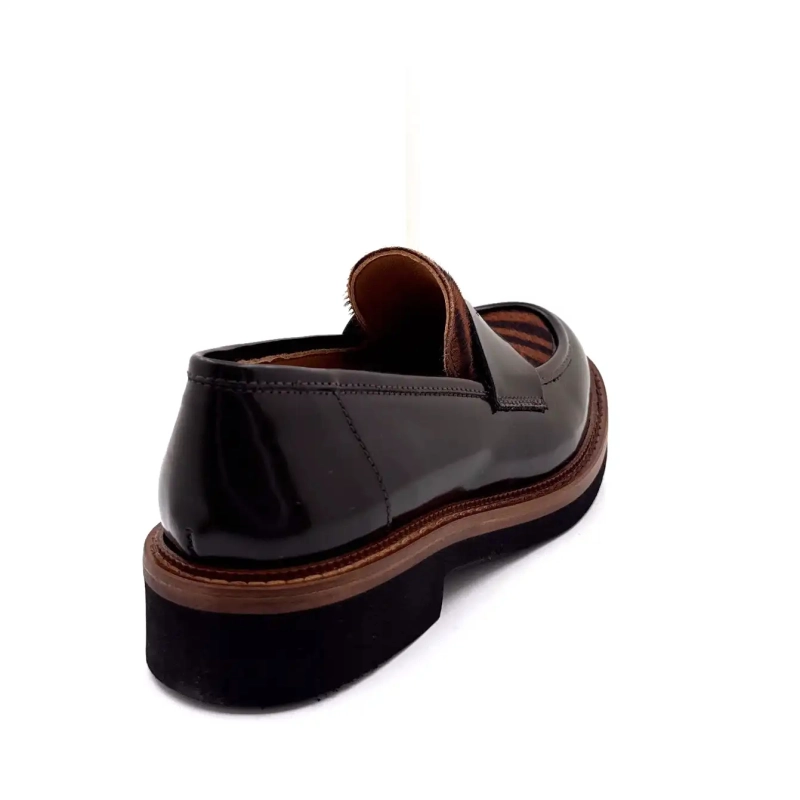 Ivoire 3276 Carrie 20 Chokoladeglaseret Læder & Zebra Pony Ivoire Chaussures