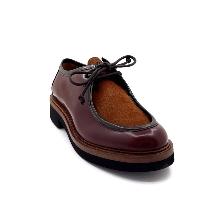 Ivoire 3225 Carrie Glaserat Läder Bordeaux Föl Kaffe Ivoire Chaussures
