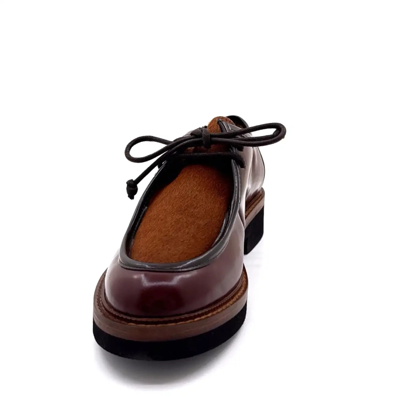 Ivoire 3225 Carrie Glazed Leather Bordeaux Fohlen Kaffee Ivoire Chaussures