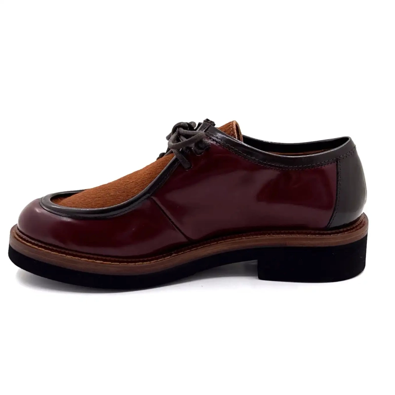 Ivoire 3225 Carrie Glazed Leather Bordeaux Fohlen Kaffee Ivoire Chaussures