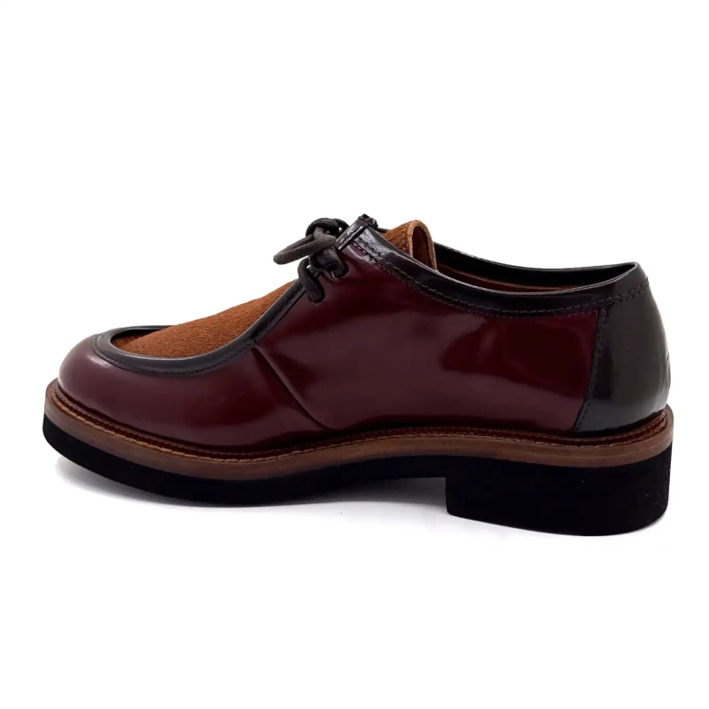 Ivoire 3225 Carrie Cuir Glacé Bordeaux Poulain Café Ivoire Chaussures