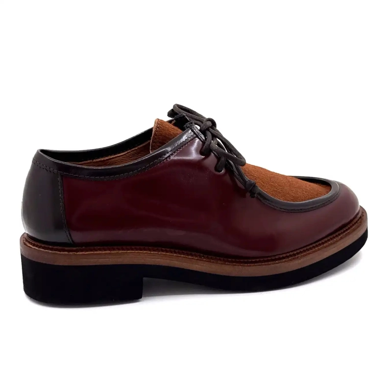 Ivoire 3225 Carrie Glazed Δέρμα Μπορντό Foal Καφέ Ivoire Chaussures