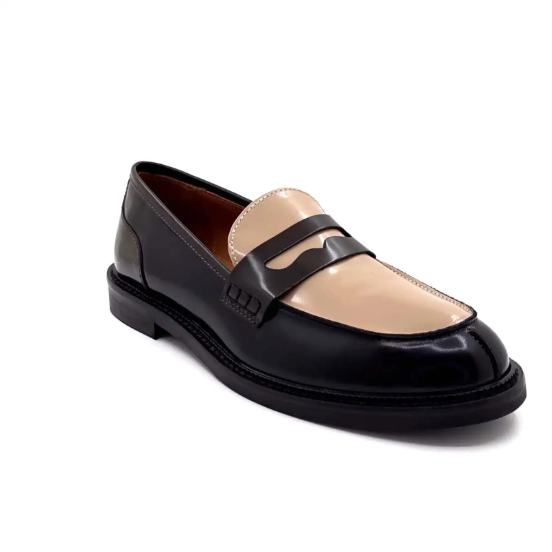 Ivoire 9000-szara lakierowana skóra czarna kawa Ivoire Chaussures