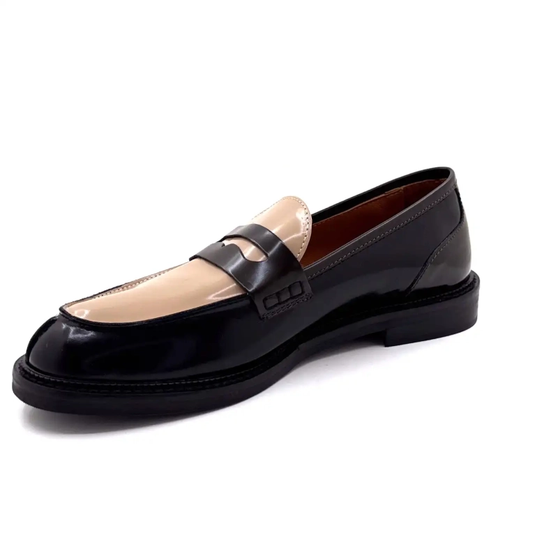 Ivoire 9000-Grau Lackleder Schwarz Kaffee Ivoire Chaussures