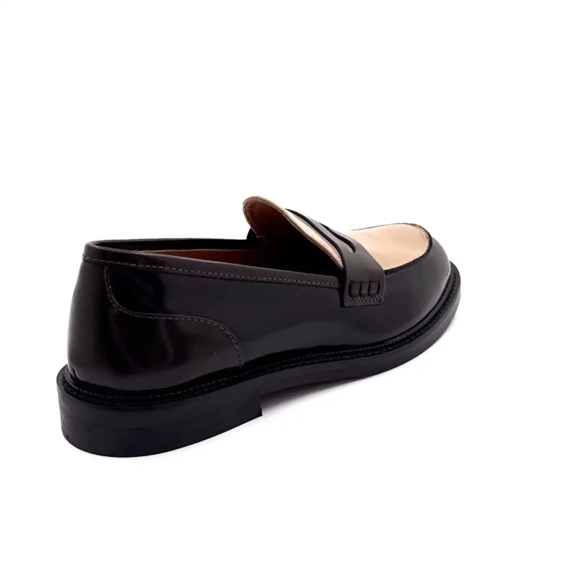 Ivoire 9000-Grey Cuir Vernis Noir Café Ivoire Chaussures