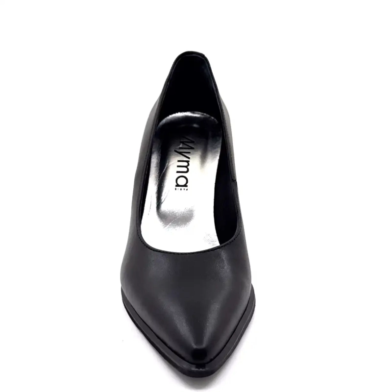 Myma 8526 Schwarzes Leder Ivoire Chaussures