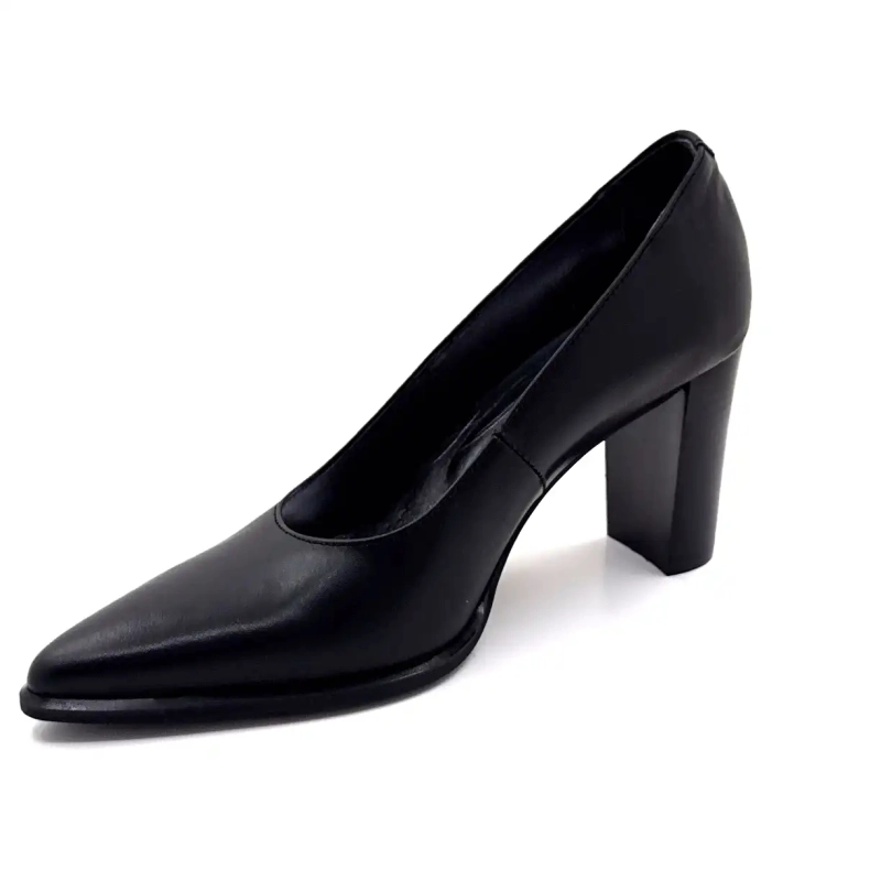 Myma 8526 Schwarzes Leder Ivoire Chaussures