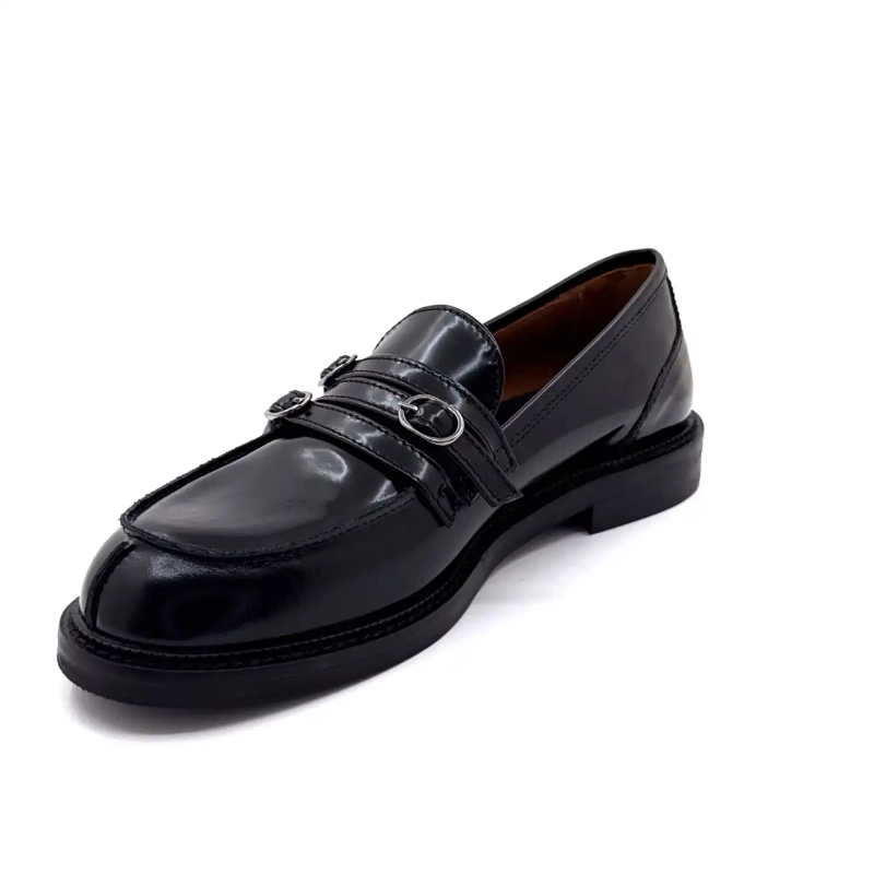 Ivoire 9022 Cuir Glacé Noir Ivoire Chaussures