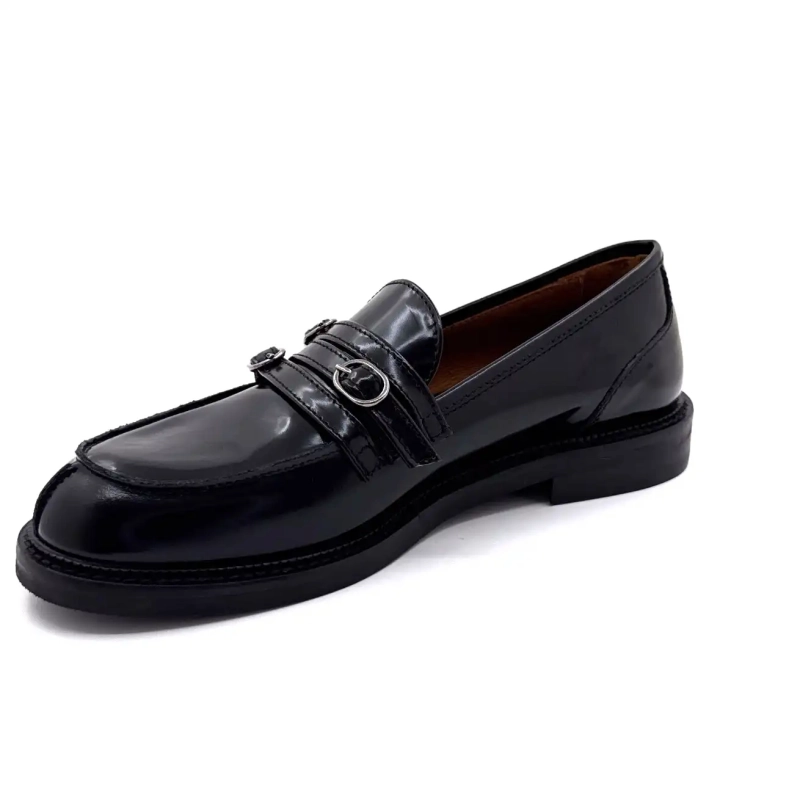 Ivoire 9022 Black Glazed Leather Ivoire Chaussures