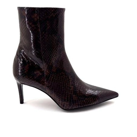 Couro envernizado Python marrom Guglielmo Rotta Atena Ivoire Chaussures