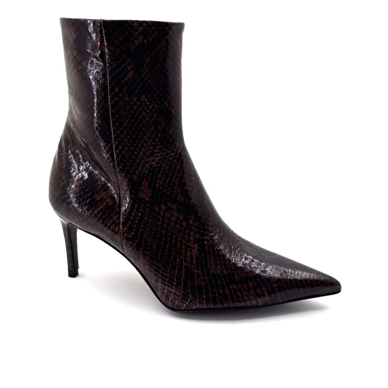 Guglielmo Rotta Atena Cuir Vernis Python Marron Ivoire Chaussures
