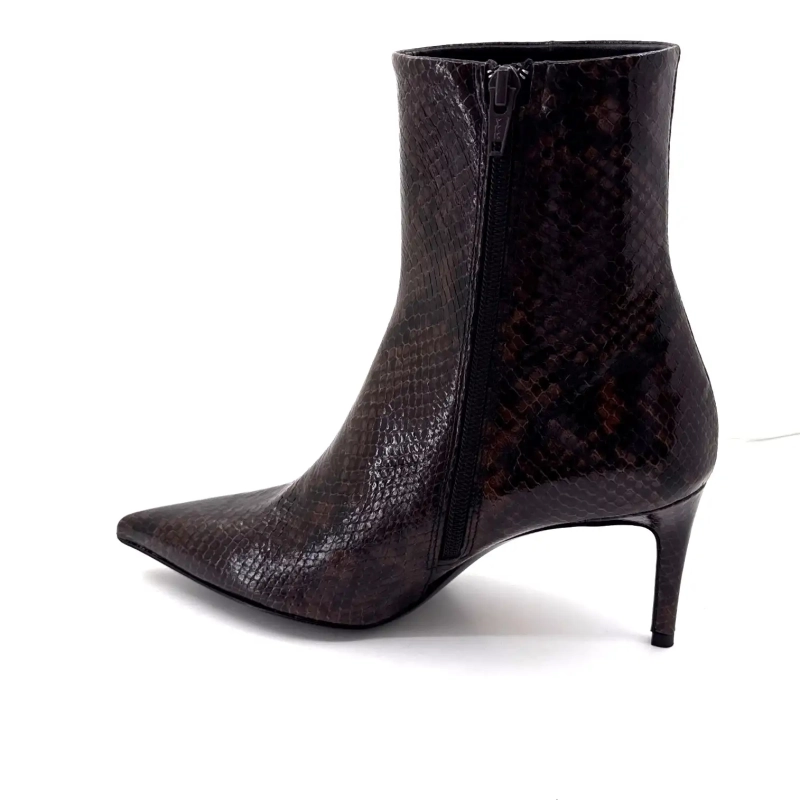 Guglielmo Rotta Atena Brown Python Patent Leather Ivoire Chaussures