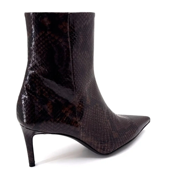 Guglielmo Rotta Atena Brązowa skóra lakierowana Python Ivoire Chaussures