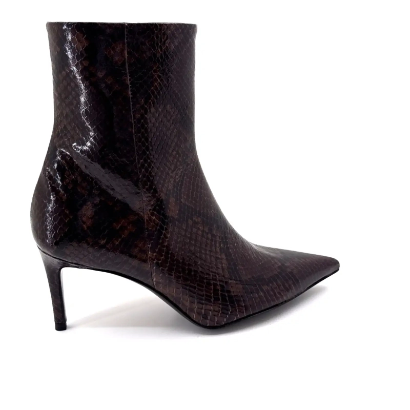 Guglielmo Rotta Atena Pelle Verniciata Pitone Marrone Ivoire Chaussures