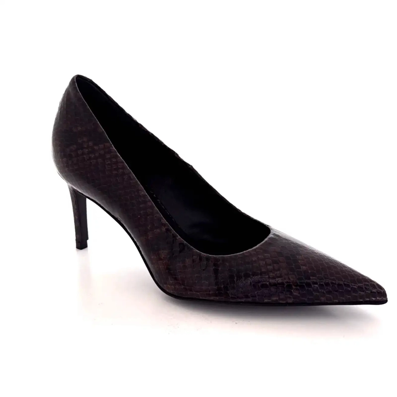 Guglielmo Rotta Aurora Brun Python Lackläder Ivoire Chaussures