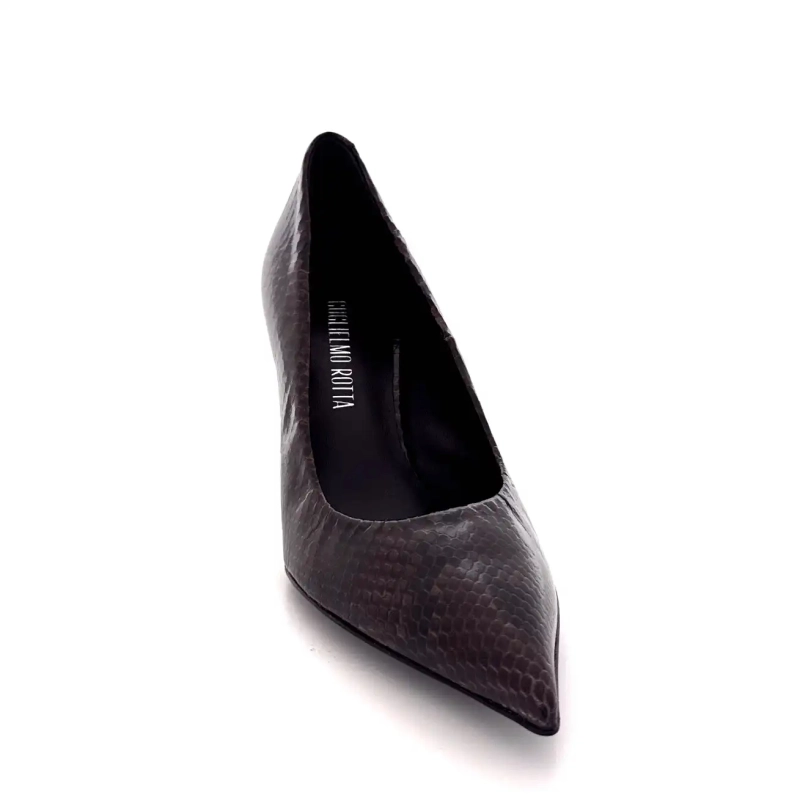 Guglielmo Rotta Pelle Verniciata Pitone Marrone Aurora Ivoire Chaussures