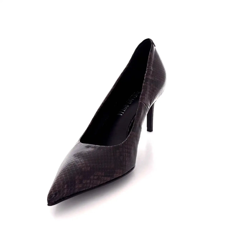 Guglielmo Rotta Aurora Brown Python Patent Leather Ivoire Chaussures