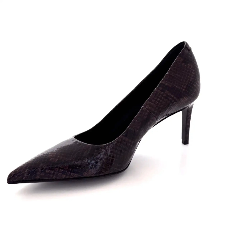 Guglielmo Rotta Aurora Brown Python Patent Leather Ivoire Chaussures