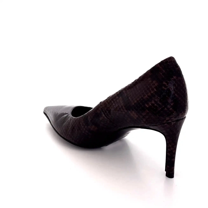 Guglielmo Rotta Aurora Braunes Python-Lackleder Ivoire Chaussures