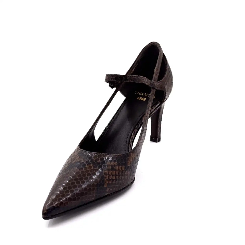 Chantal 2729 Braunes Reptilleder Ivoire Chaussures