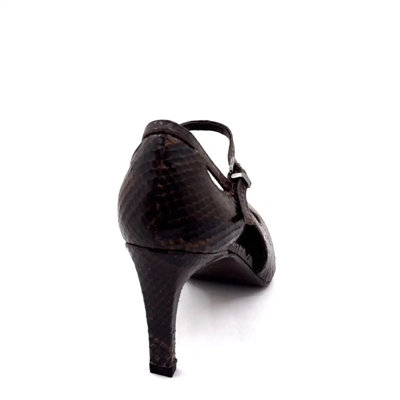 Chantal 2729 Brown Reptile Leather Ivoire Chaussures