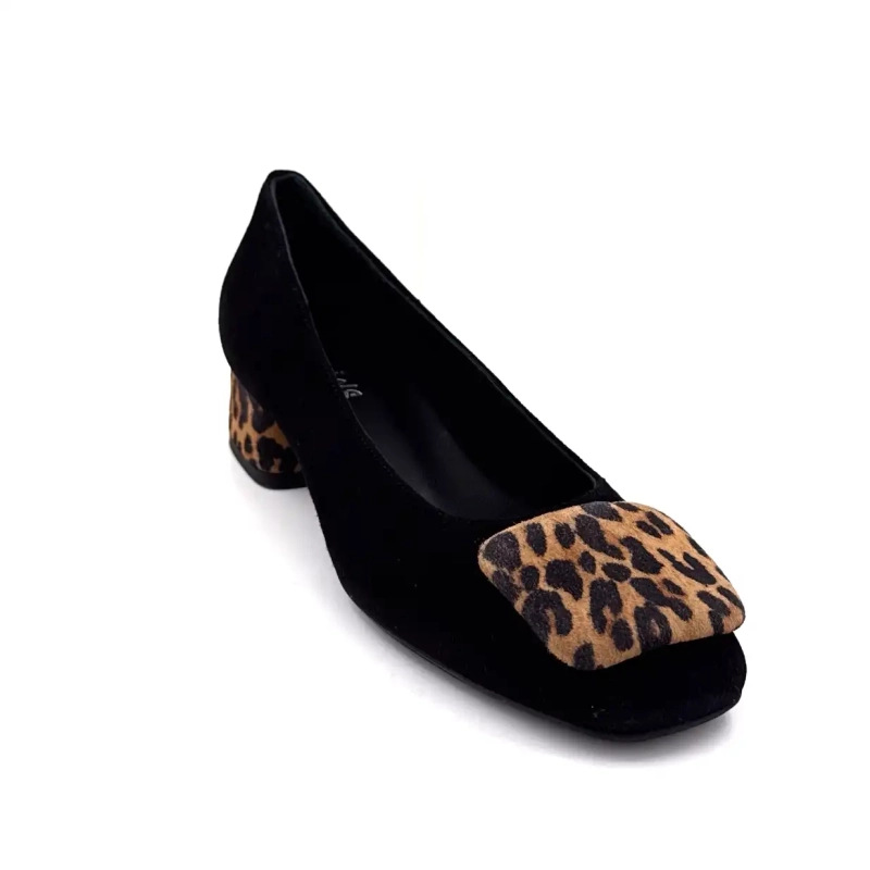 Sharks Kefir Velvet Læder Sort & Leo Ivoire Chaussures