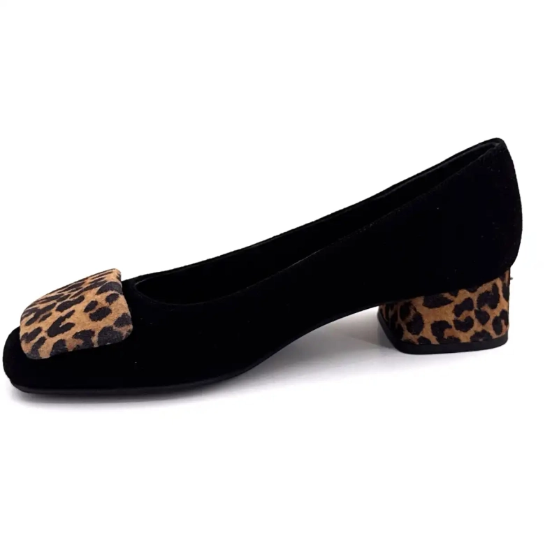 Sharks Kefir Velvet Leder Schwarz & Leo Ivoire Chaussures